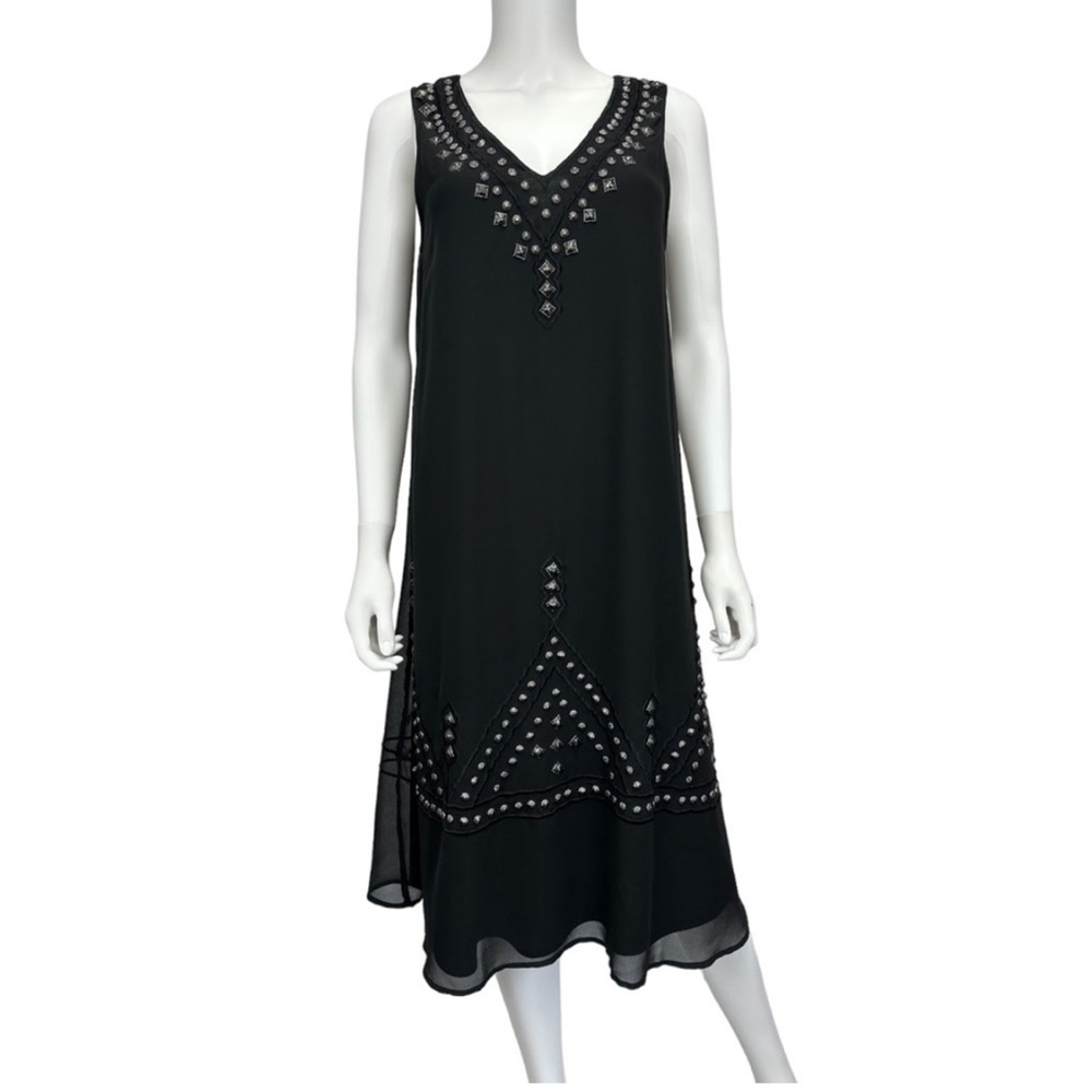 ROJA Women’s Black Sleeveless Midi Dress